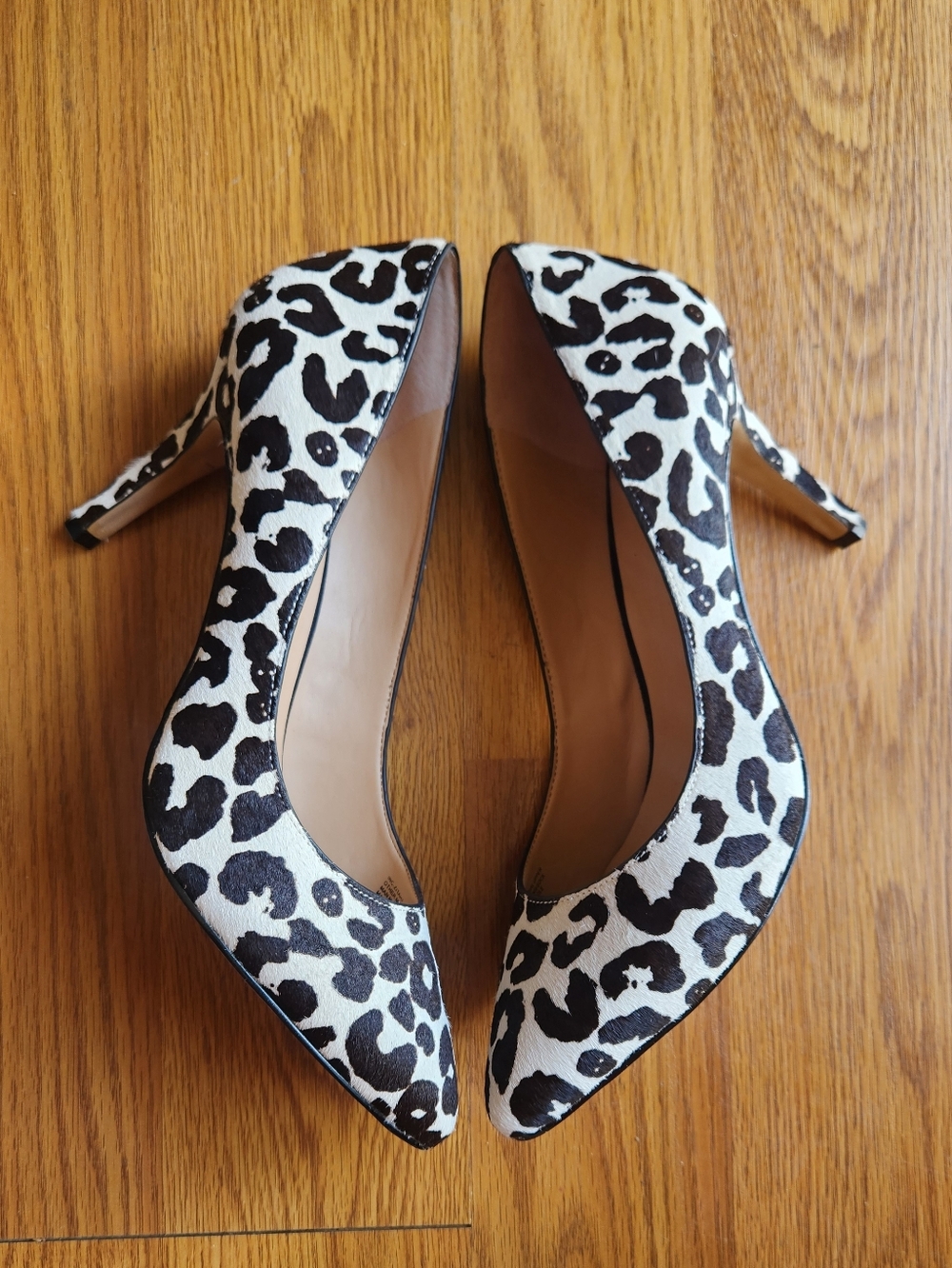 INC Leopard Shoes Heeled Stelletto Feux Fur 10 Pointed Toe Jeans